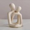 Romantic Wood Love Sculpture Resin Ornament Multifunctional Phone Holder Creative Candle Stand for Wedding Party Dinning Table Centerpieces Decoration