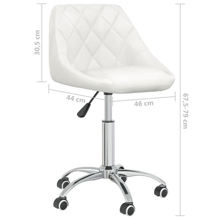 VidaXL Swivel Office Chair Computer Chair Office Seat Computer Armchair Interior Height Adjustable White 335189