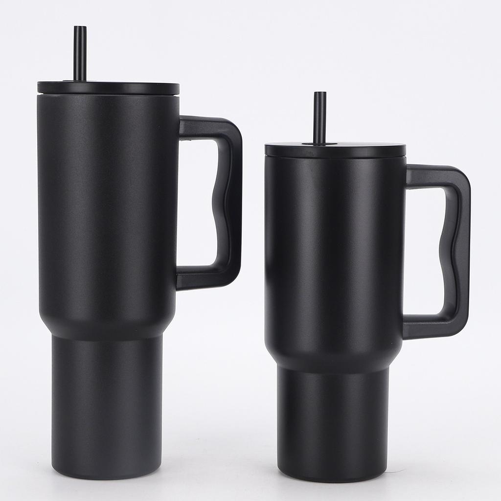 30/40oz Vakuum-Thermosflasche Becher mit Henkel Deckel Strohhalm Edelstahlbecher Auslaufsicher Hält Kalt Heiß Reise Auto Kaffeebecher