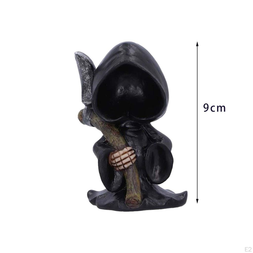 Statue Halloween Figurine Accent Ornaments, Holy Death, Santa Muerte Holding for Festival, Bedroom