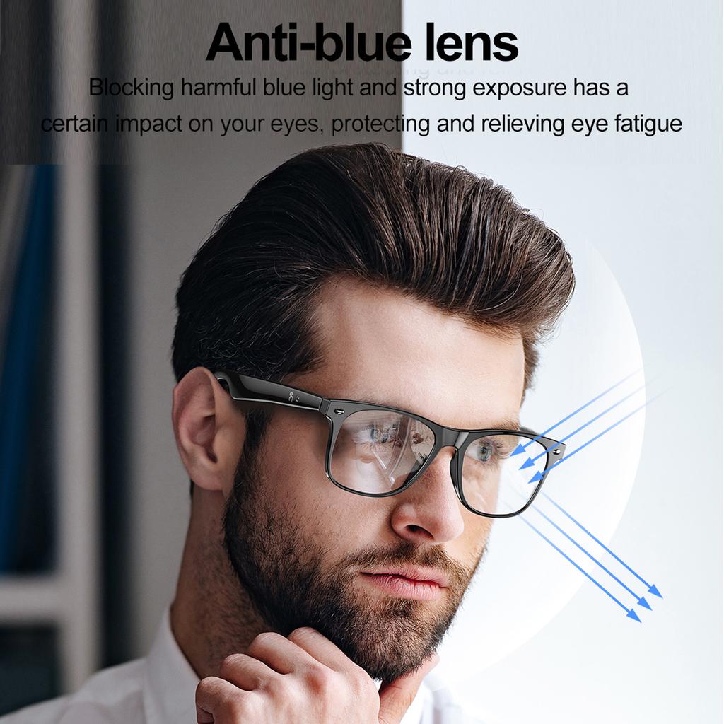 AI Translator Glasses Bluetooth 134 Languages Real Time Translation Blue Lights Blocking Smart Glasses for Travel Sports Music and Calls