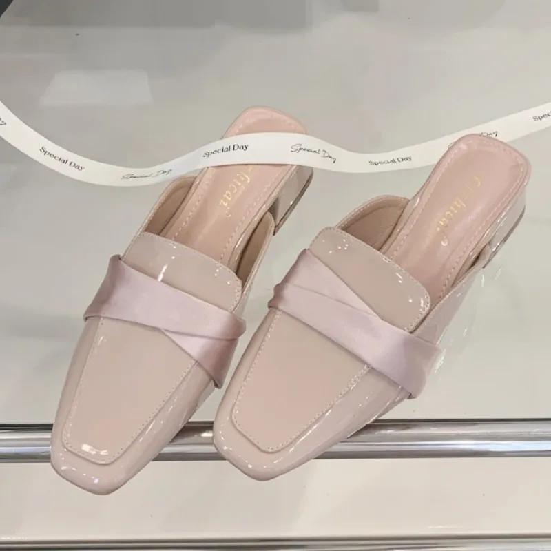 

Fashion Fashion Square Toe Wedges Luxury Designer Brand Sandals Women Simple Ribbon Women Mules Slippers Elegant Comfort Slide Sandals 35