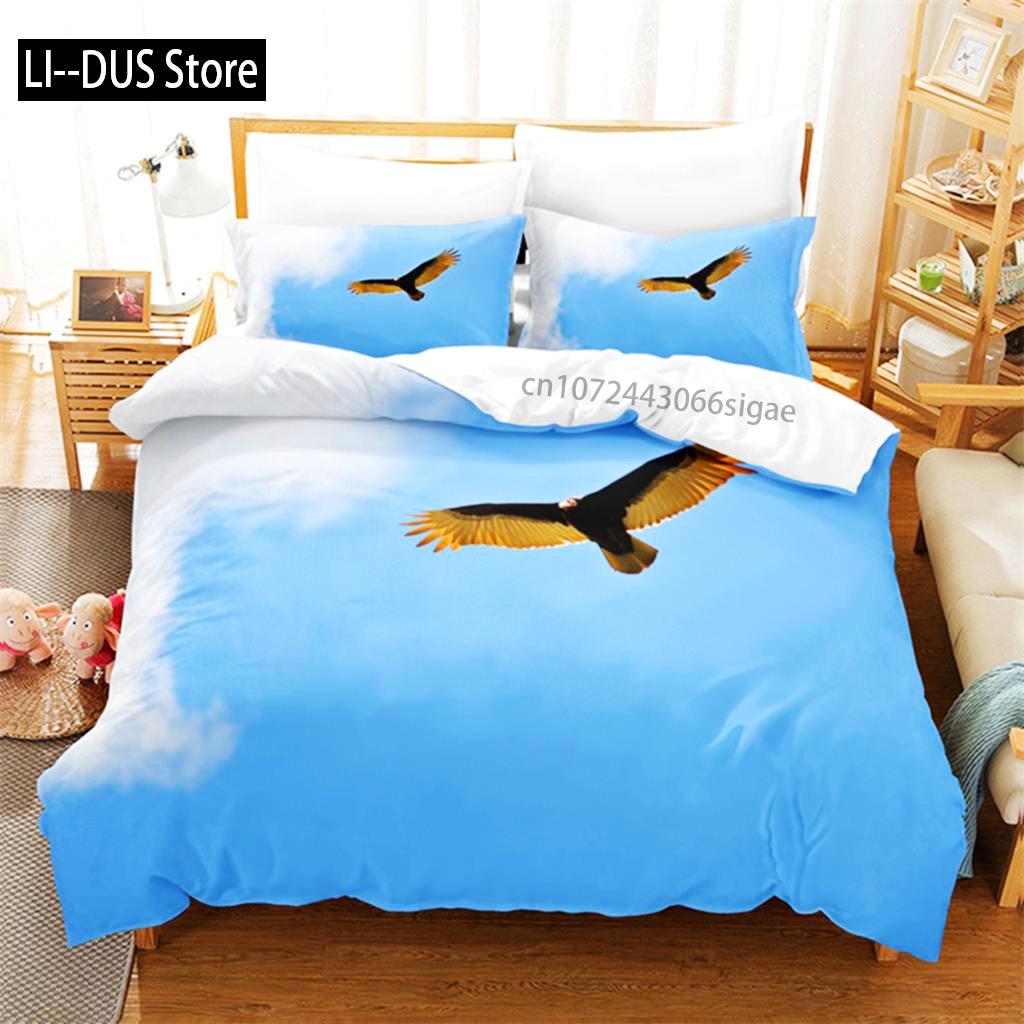 Blue Sky Eagle Queen Bedding Set Duvet Cover Set Bedding Digital Printing King Size Duvet Cover Set Bedding Set