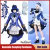Игра Genshin Impact Костюмы для косплея Фонтейн Фурина Фокалорс COS Шляпа Парик Шорты Форма Карнавал Рождественская вечеринка Женские костюмы