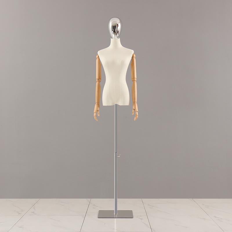 Korean Style Electroplated Female Torso Mannequin for Clothing Display