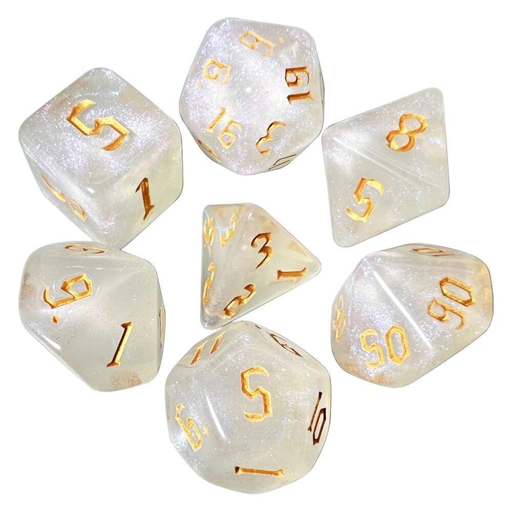 DND Cubes Dice RPG Dice Amazing Colours Mixing Fantasy Starlight Effect Unique Retro Font Styles For Roll Playing Card Games
