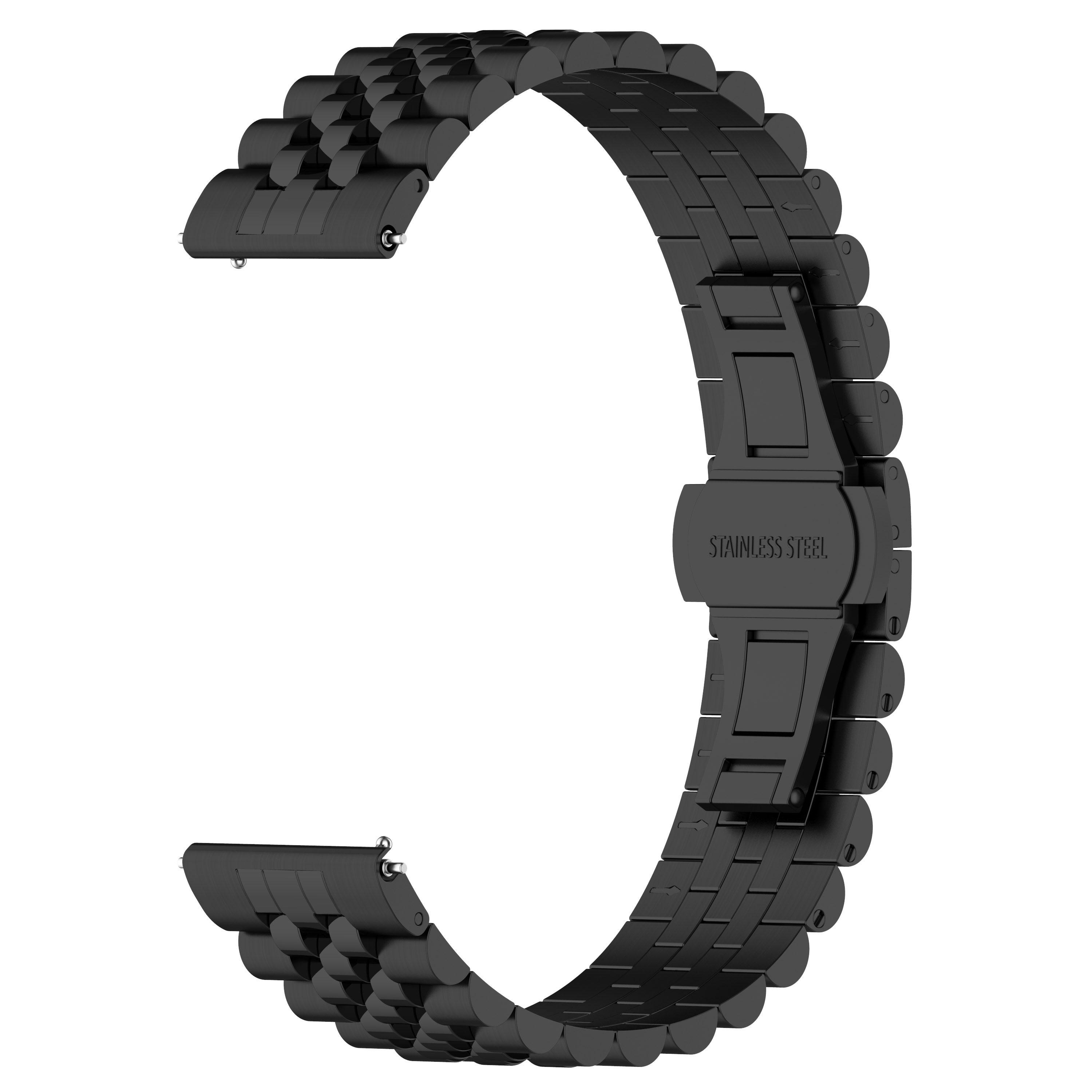 

For Huawei Watch GT 4 46mm/Watch 4/Garmin Forerunner 570 47mm/Forerunner 265 Watchband 22mm Stainless Steel Watch Strap Black