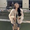 WTEMPO Woman Winter Faux Jacket Plush Outerwears Over Coat Fluffy Jackets Long Sleeve Fuzzy Plush Outwear Warm Coat