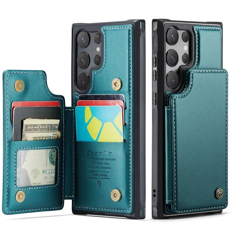 Retro Flip Leather Phone Case for Samsung Galaxy S23 S22 S21 Plus S20 FE Note 20 Ultra Wallet Card Holder Back Protection Cover
