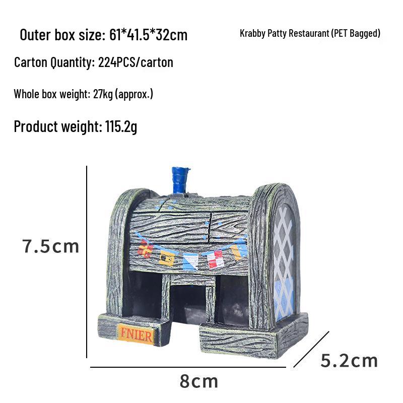 Cartoon Ananas Haus Dekor für Aquarium - Inspiriert von SpongeBob, Thaddäus und Mr.. Krabs