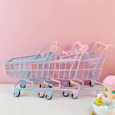 Kolorowy Zabawny Mini Wózek Supermarketowy na Zakupy Rekwizyty do Zdjęć Wózek Zwierzę Domowe Ptak Papuga Chomik Zabawka Dzieci Dziecko Zabawka Wózek do Przechowywania