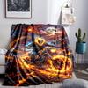 Ghost-Rider On Fire Throws Blanket Flannel Blankets Plush for Couch Bed Gifts for Men Women Travel picnic blanket Christmas fan gifts