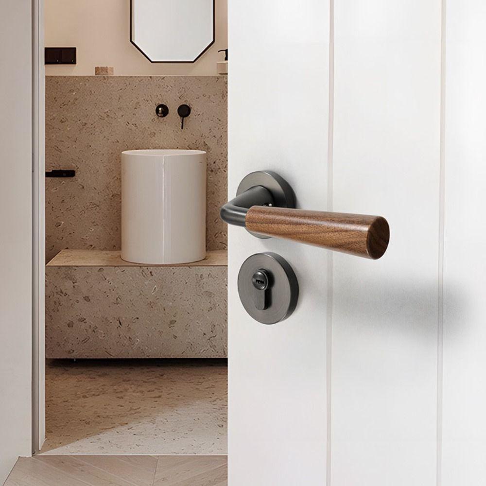 Wood Grain Magnetic Lock Magnetic Doors Handle Safety Feature Door Lock  Indoor Door