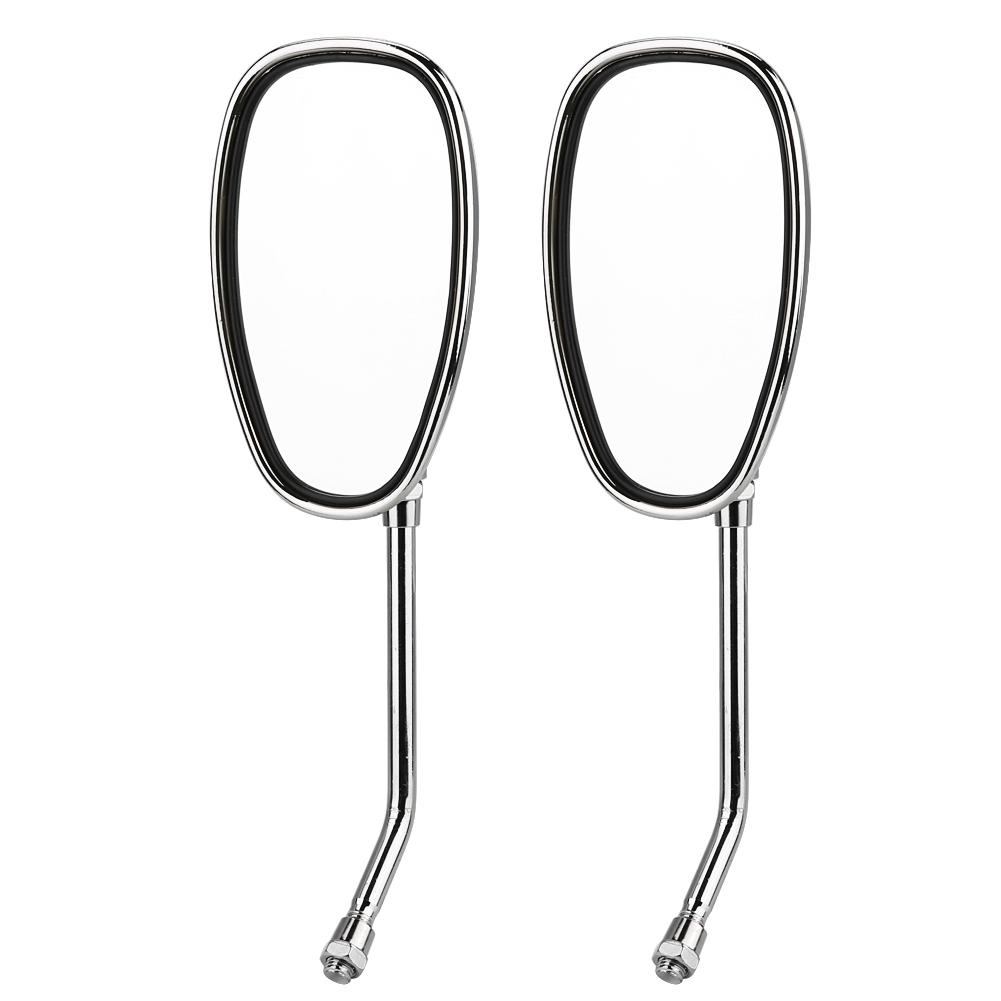 

2 pcs Set Motorcycle Black l bar & R Bar Retro Side Rearview Mirror 10mm