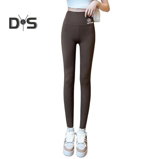 

Штаны для йоги с высокой талией, женские эластичные облегающие леггинсы с принтом на талии, спортивные леггинсы для йоги Shark M кофейный