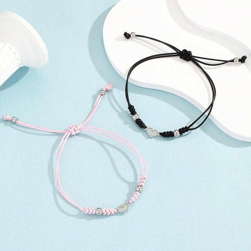 Adjustable Braided Bracelet Comfortable Glowing Heart Bracelet Lucky Knot Bracelet Love Heart Jewelry For Special