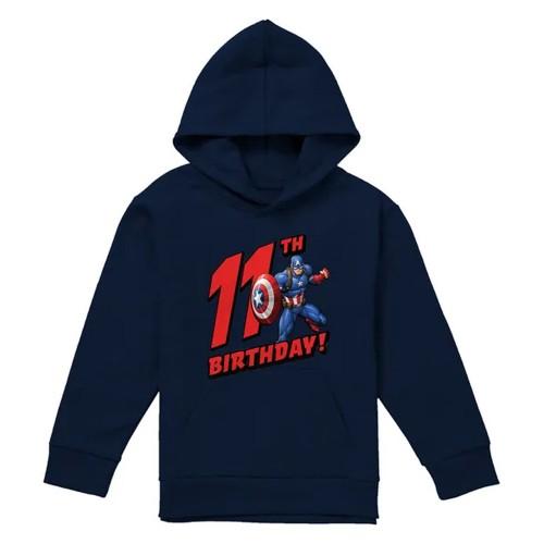Captain America Childrens/Kids Pull Over 11th Birthday Hoodie
