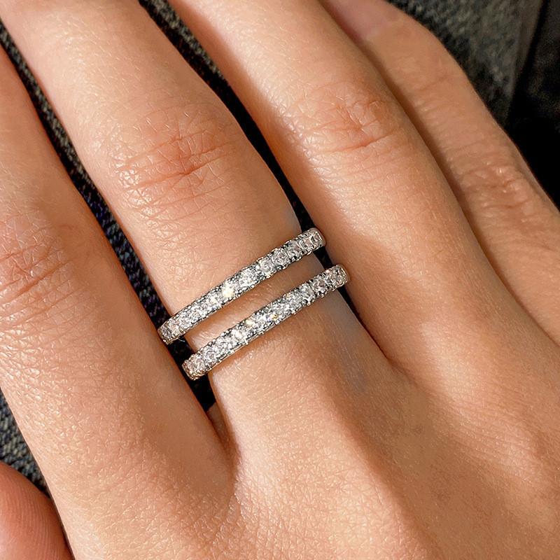 CopperBling Bling Promise Rings with Round CZ Wedding Ring for Women High Quality Trendy Jewelry