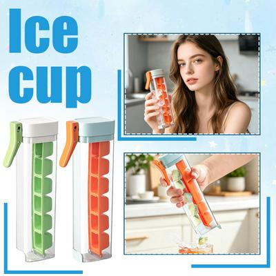 Portable 2 In 1 Ice Cube Tray Flexible Silicone Mold for Ice and Chocolate Making with Easy Release Design and Compact Storage