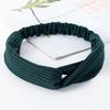 European & American Knit Crossover Headband: Pure Color Elastic Yoga Sports Hair Tie for Women