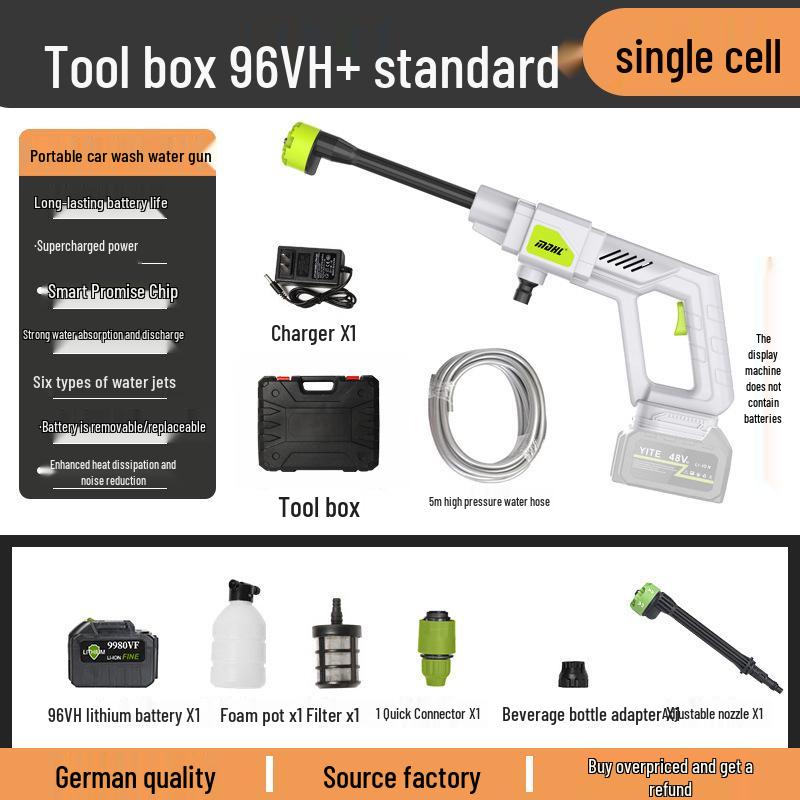 High-Power Wireless Electric Car Wash Gun with Lithium Battery