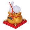 Lucky Cat Statue Plastic Solar Light Sensing Automatic Waving Arm Fortune Bag Cat Ornament for Home Car Dashboard Decoration