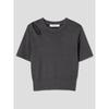 8SECONDS Shoulder Cutout Ribbed Knit Ash
