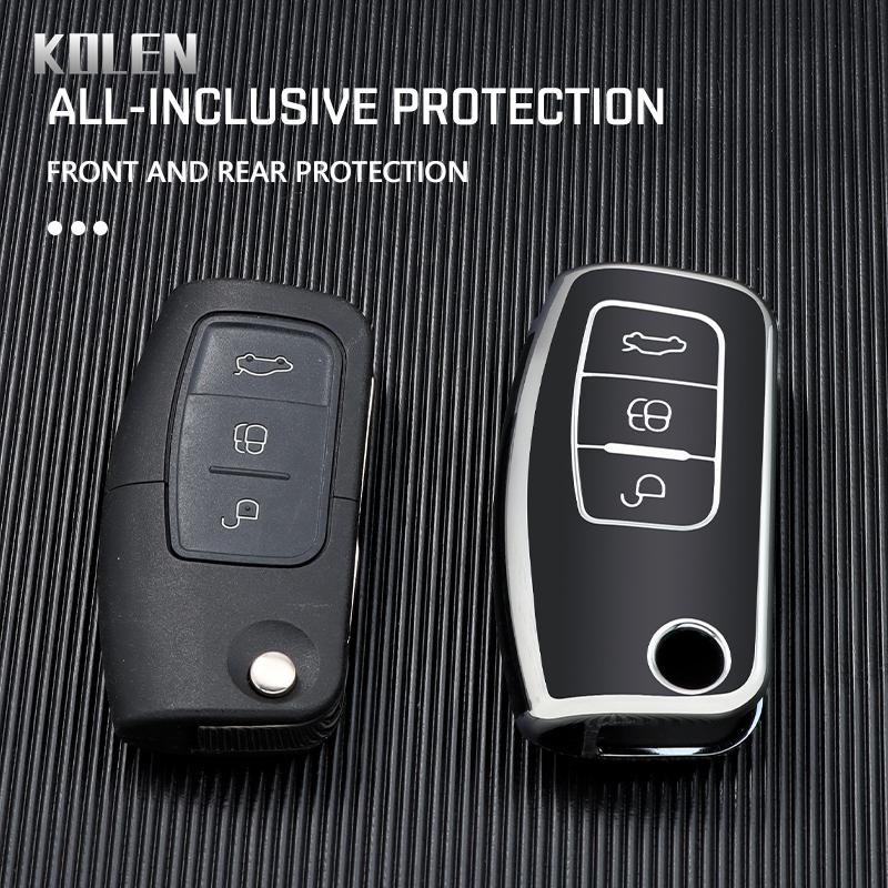 Tpu Car Flip Key Case Cover Shell For Ford Fiesta Focus 2 Mk2 Ecosport Kuga Escape Falcon B-Max C-Max Eco Sport Galaxy Mondeo