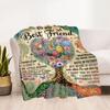 Friendship Poem Blanket Blanket Comfortable Great for Chair Seaside Livingroom Four Seasons Multipurpose Modern