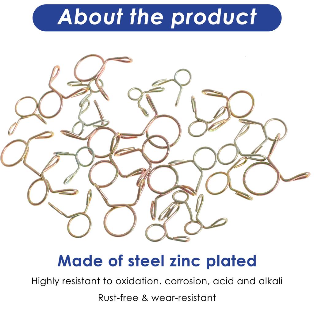 330/660Pcs Spring Hose Clamp Set Stainless Steel Fuel Line Hose Spring Clip Kit Small Hose Spring Clamp Assortment Kit Water