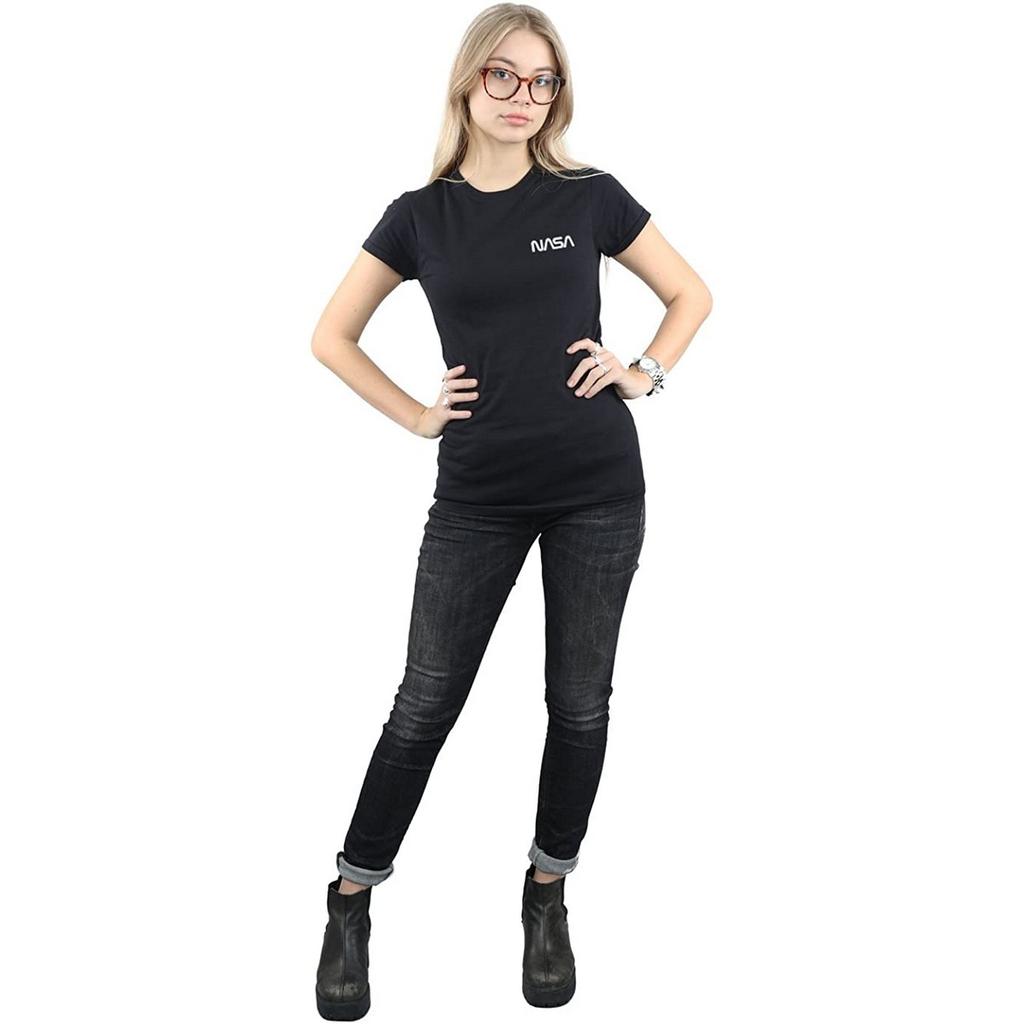 NASA Modernes Baumwoll-T-Shirt mit Logo für Damen