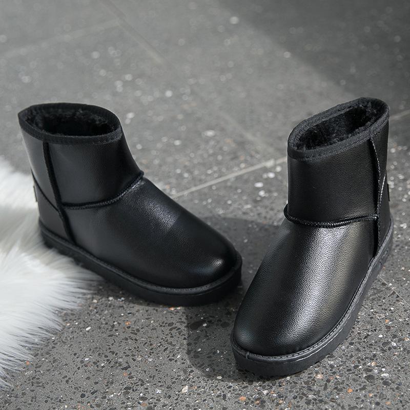 2025 supply, winter new children's 5854 leather thickened velvet thermal cotton shoes, anti-water snow boots for women
