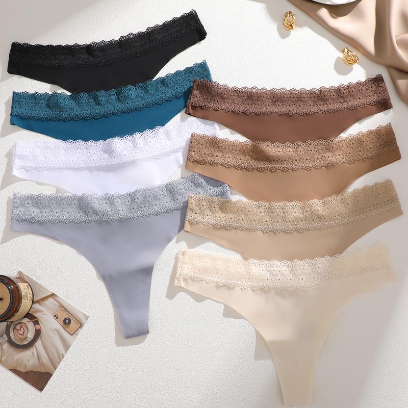FINETOO 1 Stück Damen Übergröße Spitze Taille Nahtlose Unterwäsche, Weich, Bequem, Modisch, Atmungsaktiv, Schnelltrocknend Niedliche Unterwäsche S-XXL