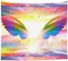 Tapestry aesthetics Black and white tapestry wall hanging, beautiful Trippy Boho fun hippie angel wings home decoration