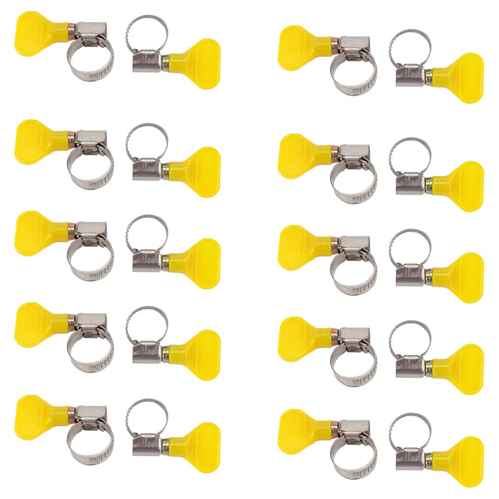 

20pcs Clamp Key Type Hose Clamp Garden Fuel Line Adjustable Stainless Butterfly Hose Clam