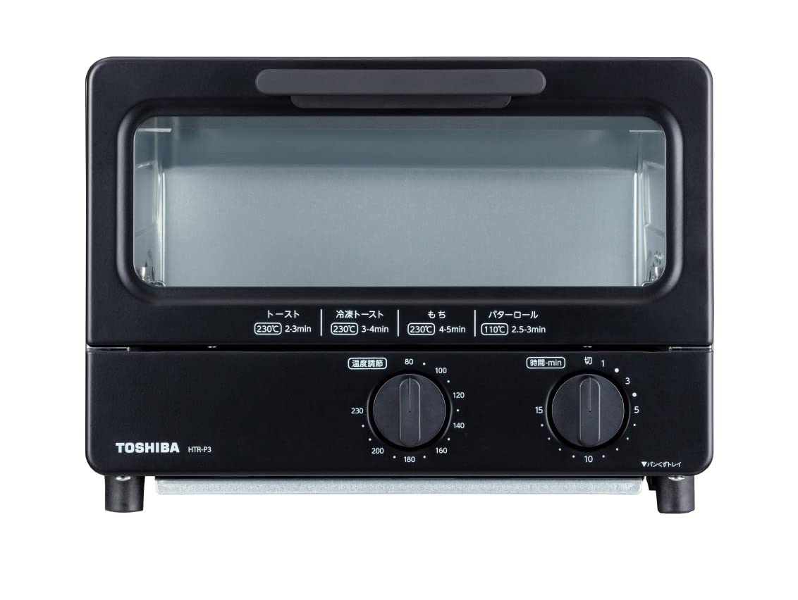 

Toshiba Toaster Oven Toaster 2 Pieces Temperature Adjustment Function with Saucer Included Timer 15 Minutes Black (TOSHIBA) HTR-P3(K) чорний