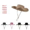 Quick-drying Mountaineering Cap Waterproof Outdoor Fishing Hat Men's Travel Sunscreen Sun Hat Big Edge Shading Strap Bucket Hat