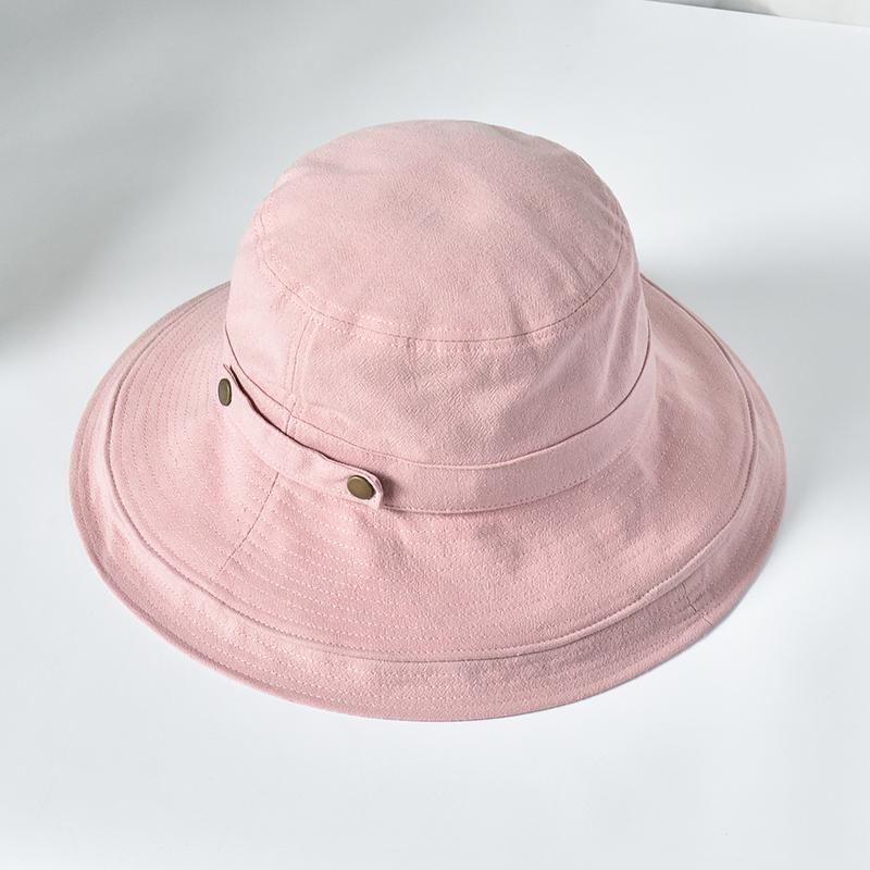 Damen Sommer-Sonnenhut 100% Baumwolle Atmungsaktiv Breiter Rand Fischerhut Outdoor UV-Schutz Kappe