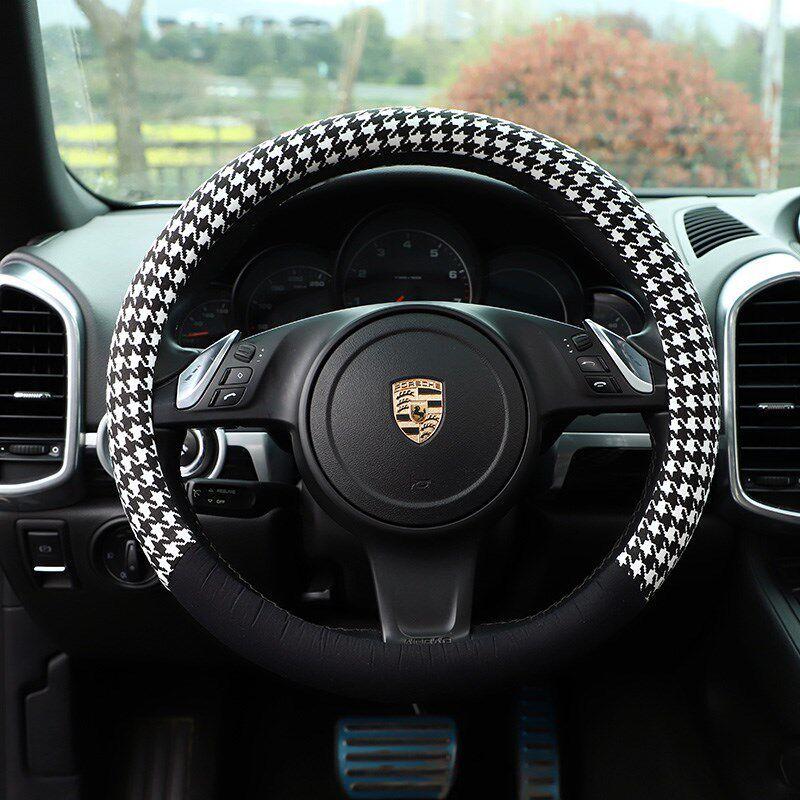 Steering Wheel Cover for Women, Universal for All Seasons, Korean Cute Internet Celebrity Style, Summer Q Car Handlebar Cover, Non-Slip and Absorbent