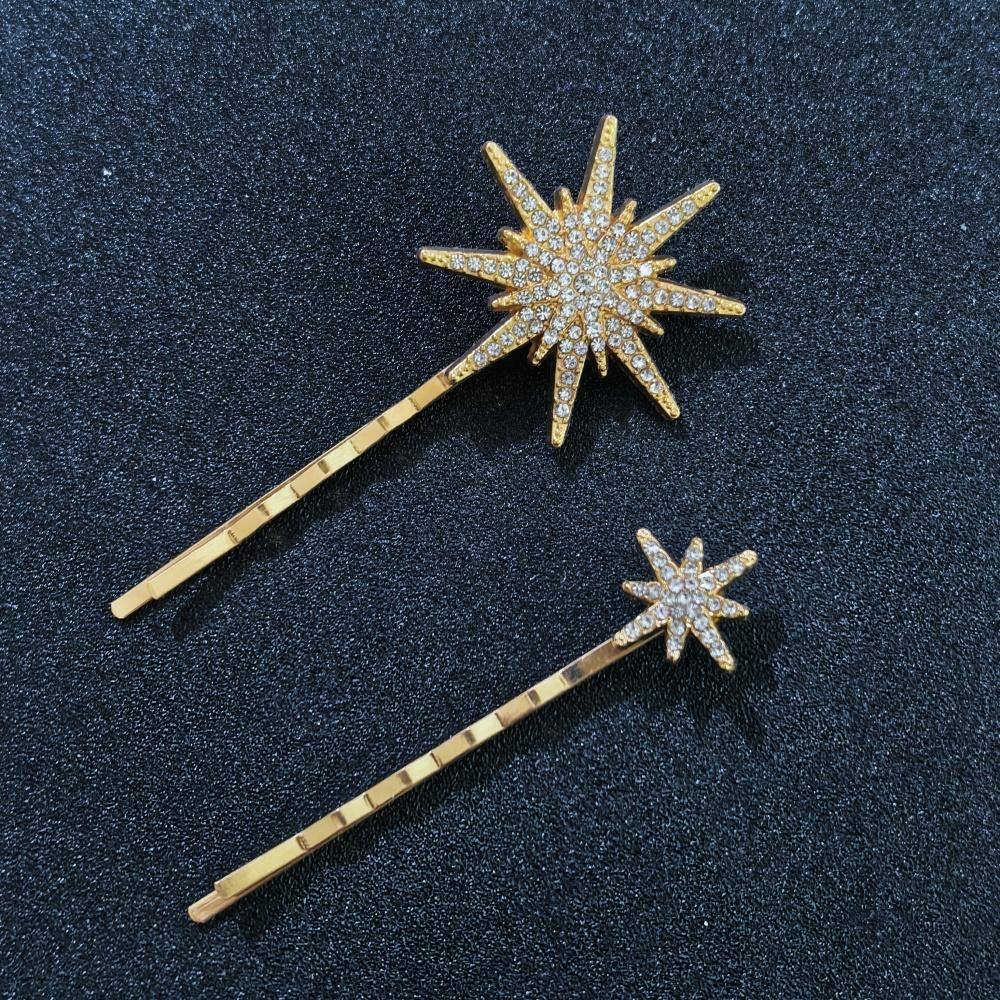 Luxury Crystal Snowflake Hairpins Barrettes Women Fashion Girls Hair Clip Pins Hairgrip Rhinestone Moon Star Hair Accessories