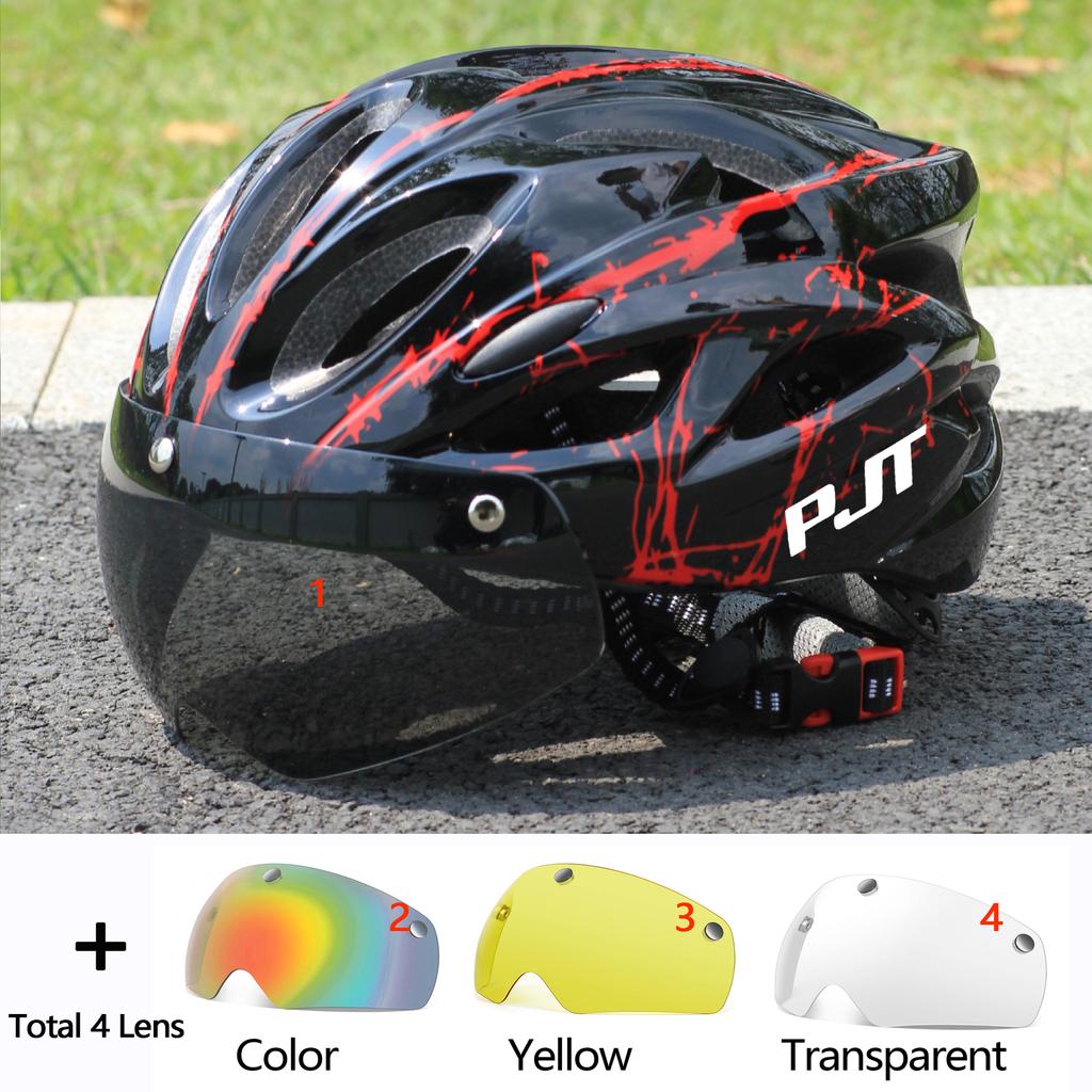 PJT Ultra-Light Bicycle Helmet Lightweight PC Shell & EPS Foam Construction Cycling Helmet MTB 18 Ventilation Vents Bike Helmet