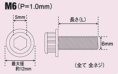 POSH FAITH Motorcycle Supplies Flange Cap Bolt Stainless Steel 2 Pieces M6X15 910615-S2