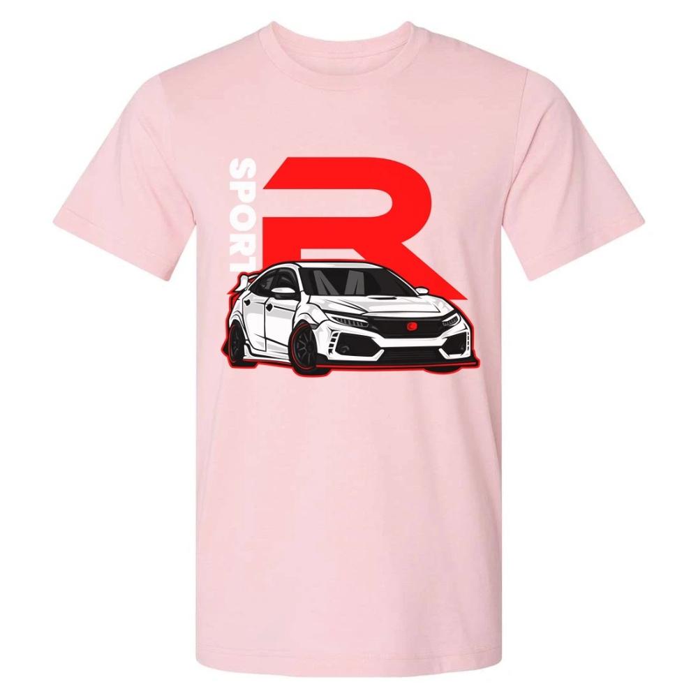 Honda Mens and Womens Tshirt Honda Civic Type R Summer Retro Motorcycle Tee Racing Shortsleeved Spring Cycling Offroad Top