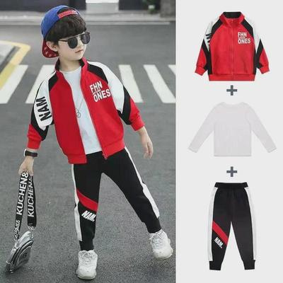 Boys' 2025 Three-Piece Spring Sportswear Set: Stylish Medium To Large Children's Suit for Spring and Autumn.