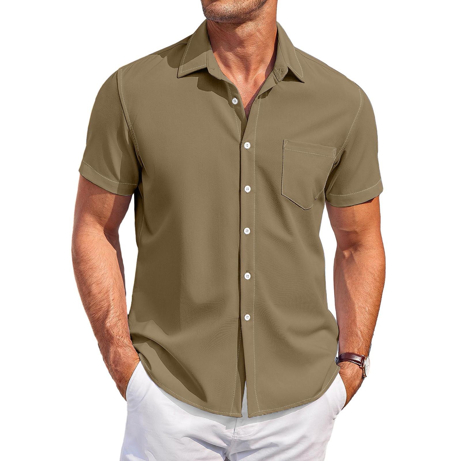 Men s Vintage Button Down Bowling Shirts Short Sleeve Summer Beach Shirt XXXXL