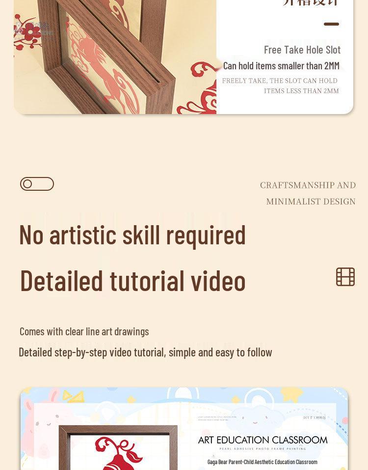 Mid-Autumn Festival & National Day DIY Paper Cut and Paint Kit: Children's Eco-Friendly Chinese Style 3D Photo Frame.