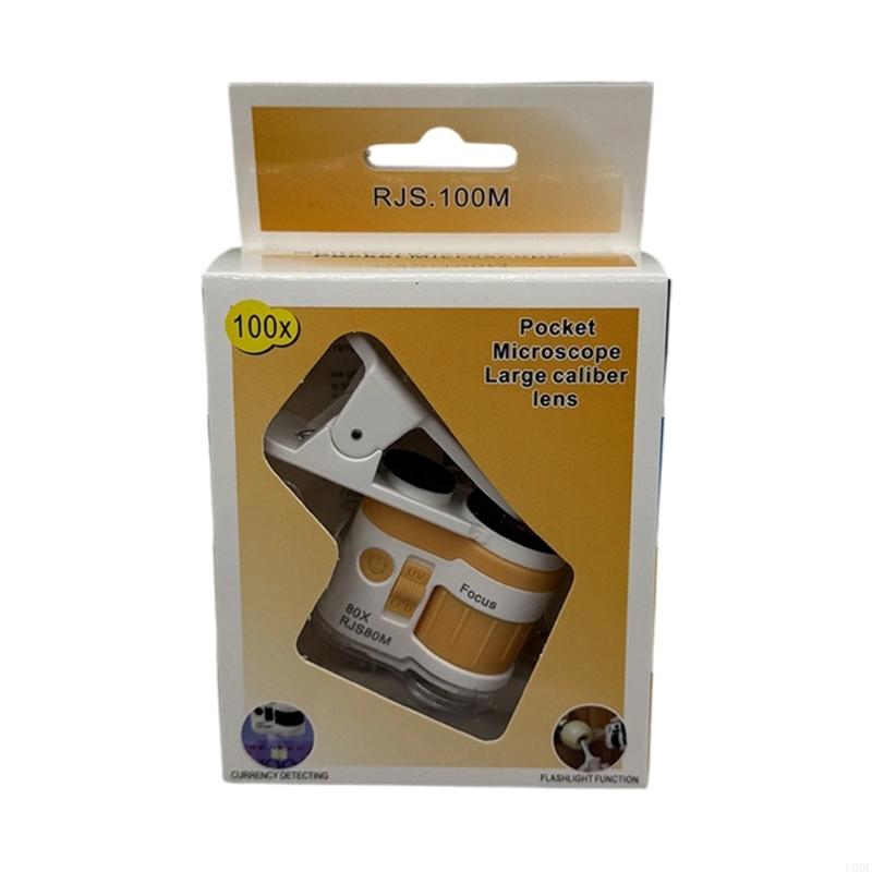 Kids Handheld Magnifier Tool Light Weight ABS Phone Microscope Clip For Outdoor Learning Activity