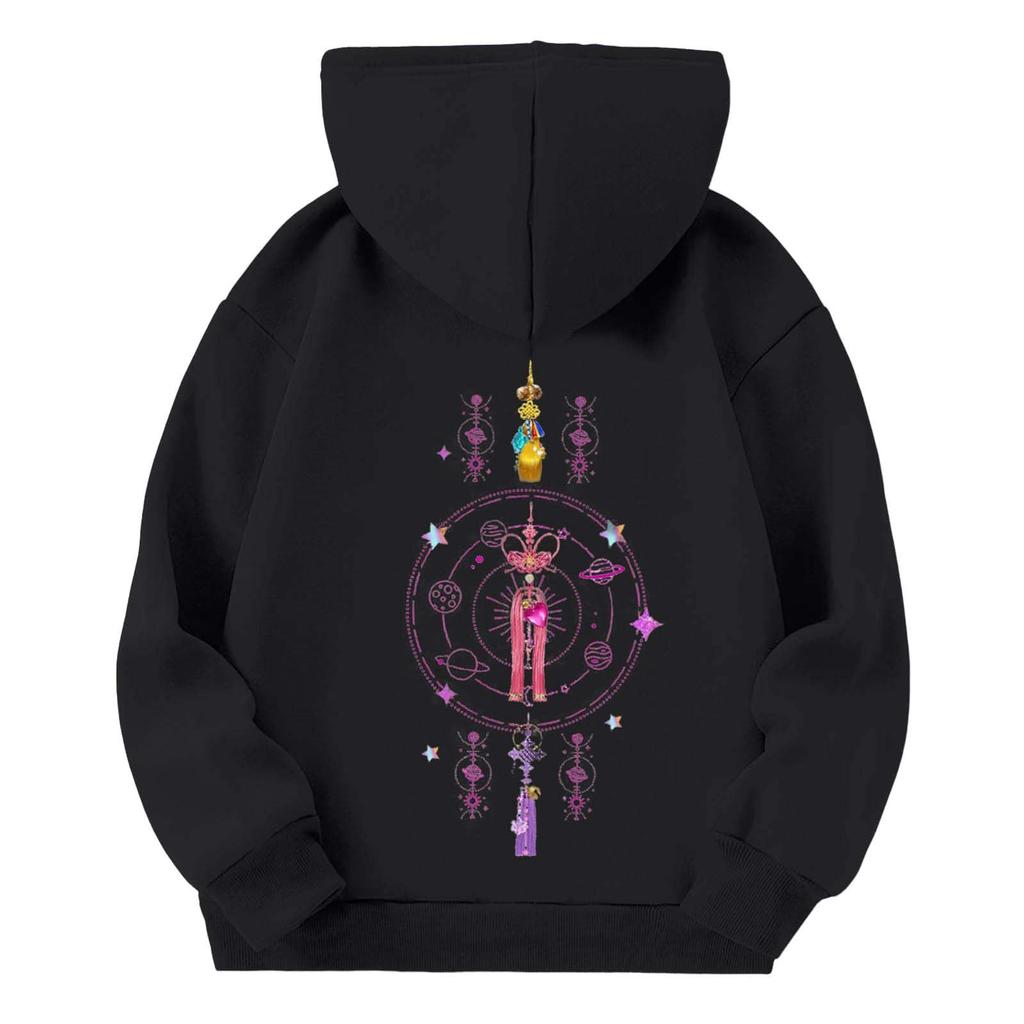 Kinder Freizeitmode Kapuzenpullover, Bedruckter Lockerer Hoodie und Freizeithose Zweiteiliges Set