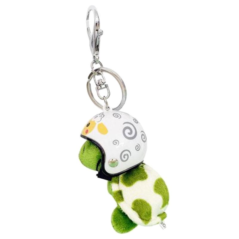 Fashion Lovely Plush Helmet Turtle Keyholder Cute Animal Keychain Bag Charm Pendant Toy Car Keyring Jewelry Party Gift