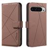 For Google Pixel 9 Pro XL Case BINFEN COLOR BF35 Geometry Imprinted Leather Phone Cover RFID Blocking Wallet Stand
